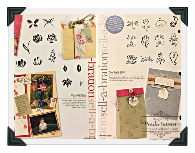 Two pages from the 2002 Stampin' Up! Sell-a-Bration catalog, posted by www.vintageandfresh.com
