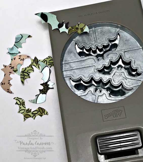 Stampin' Up Spooky Bats punch with several punched bats.