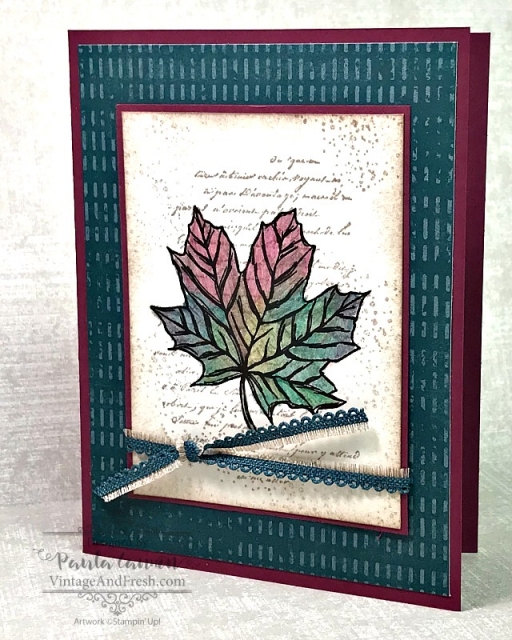 Card by Paula Cannon using Gather Together stamp set with jewel tones