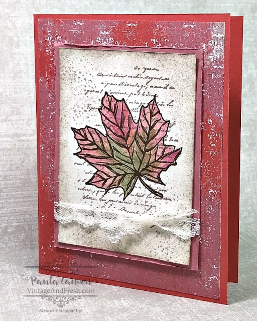 Card by Paula Cannon using Gather Together stamp set and watercolor pencils