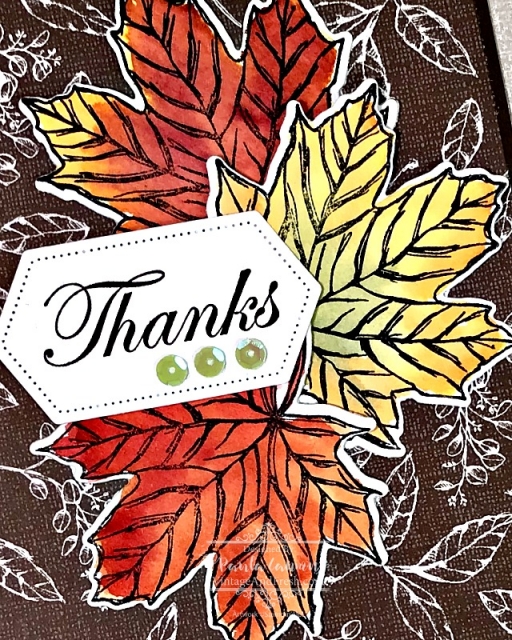 Detail of autumn leaves card using Gather Together from Stampin' Up!