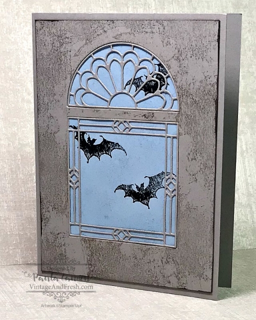 A Halloween card of gothic bats from the Wonderfully Wicked stamp set from Stampin' Up!