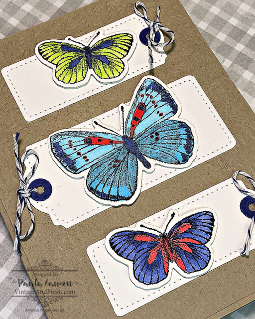 Close up of card using using Stampin' Up! Butterfly Brilliance stamp colored with Stampin' Blends in the 2022-2024 In Colors.